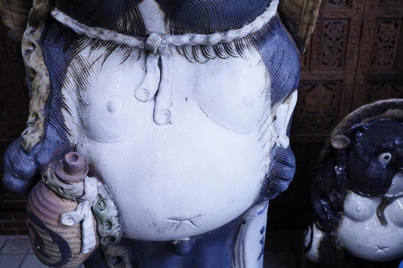 引き取り限定】特大 古い信楽焼 狸 高さ115㎝ /骨董/古美術/美術品