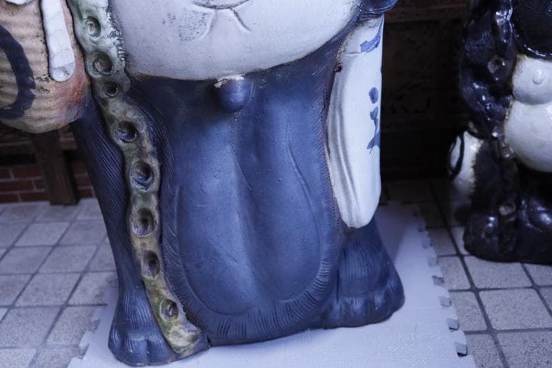 引き取り限定】特大 古い信楽焼 狸 高さ115㎝ /骨董/古美術/美術品