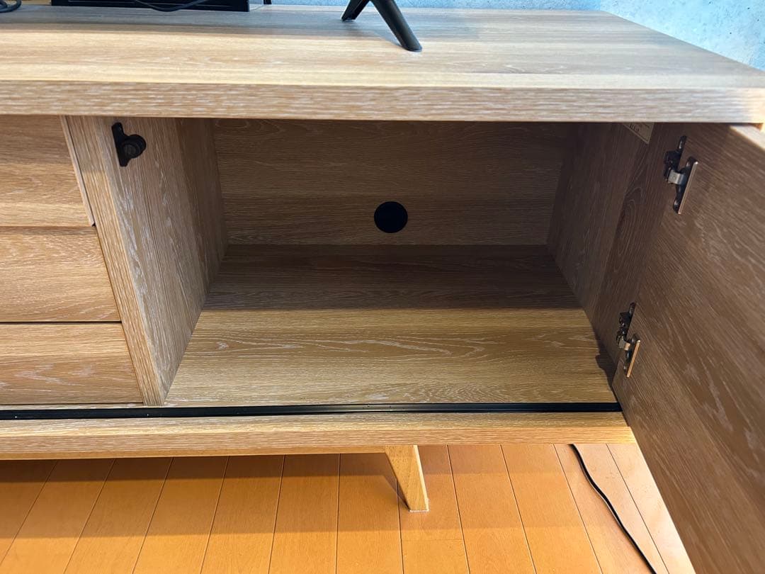 極美品／大川家具】北欧テイスト/テレビボード/ナチュラル165cm 極美品