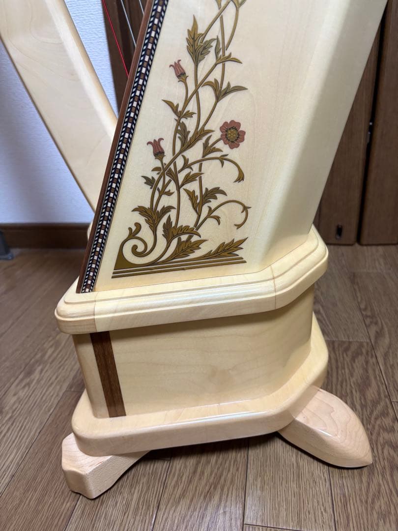 直取限定☆極美品　アオヤマ　ハープ　36弦　140N 唐草模様