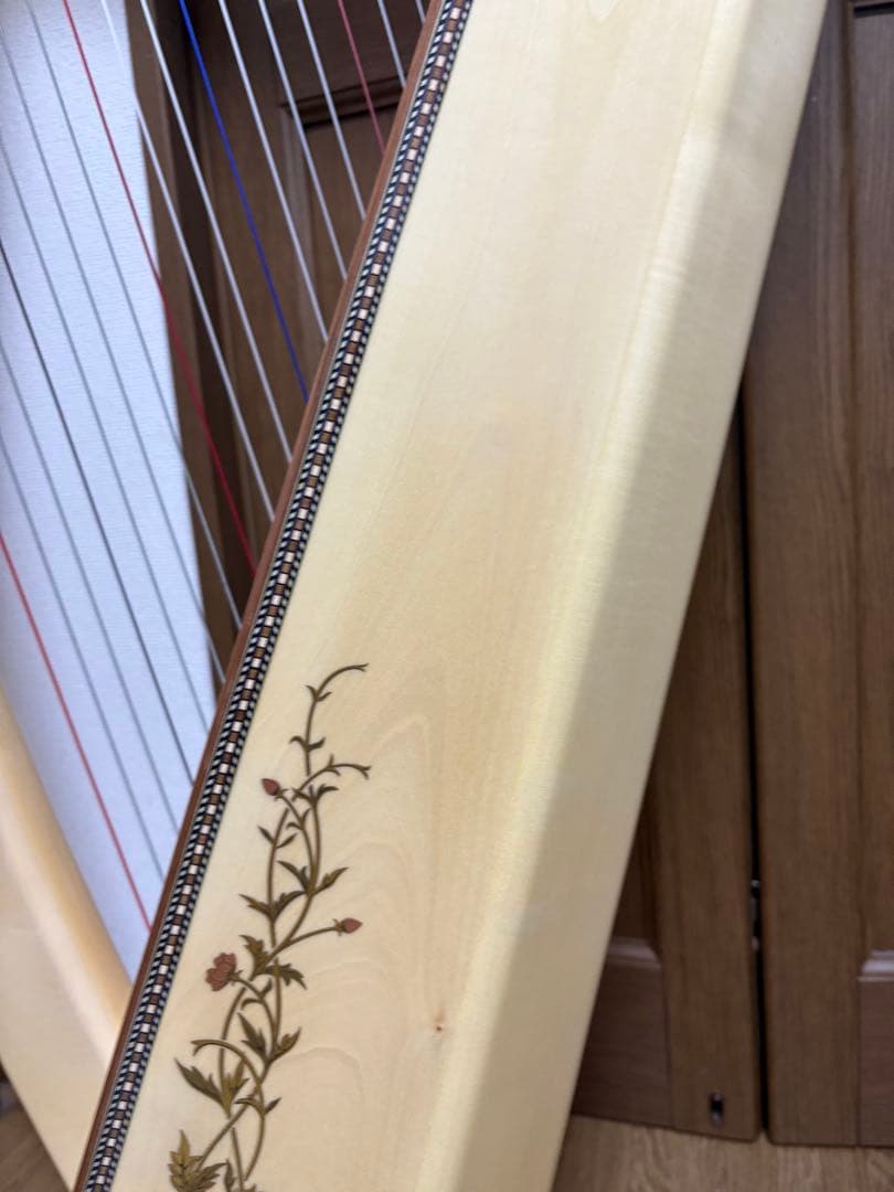 直取限定☆極美品　アオヤマ　ハープ　36弦　140N 唐草模様