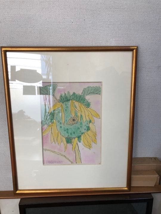 中村忠ニ　ひまわり　デッサン　貴重　希少