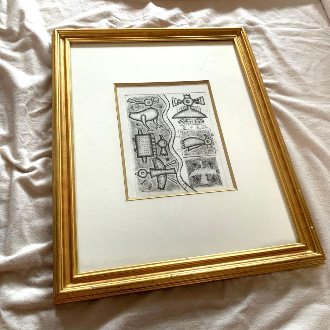 貴重‼️幸地学 銅版画 「実在しない鳥の肖像」グラミー賞公式