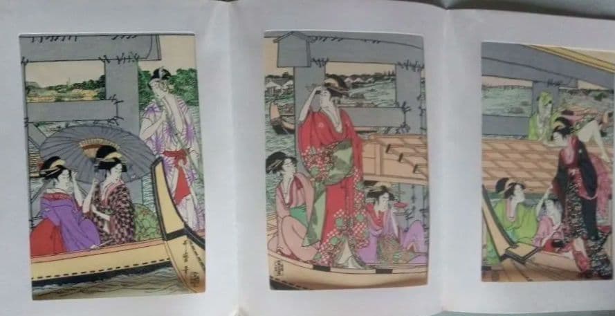 復刻木版画、昭和44年、歌麿4枚、国芳、国貞、広重、英泉、英山、