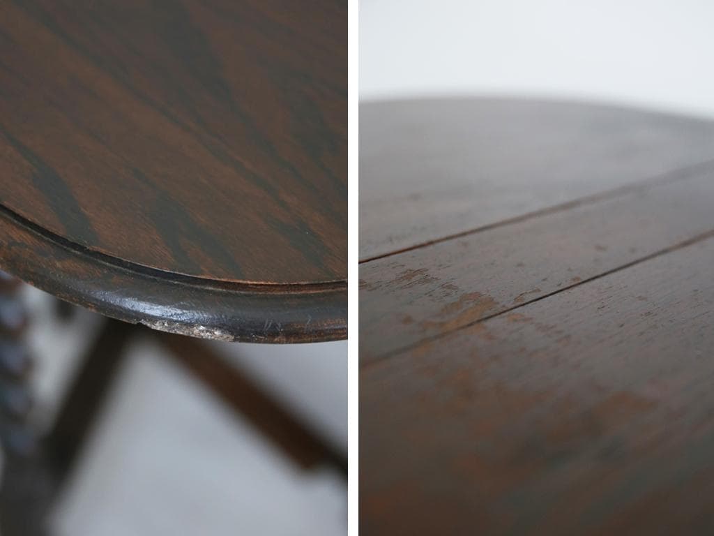 英国アンティーク木製ゲートレッグテーブル/ダイニング机バタフライ(73-330)