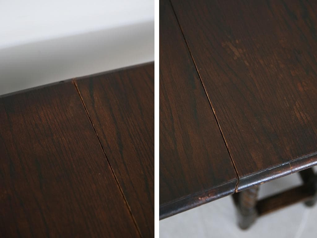 英国アンティーク木製ゲートレッグテーブル/ダイニング机バタフライ(73-330)