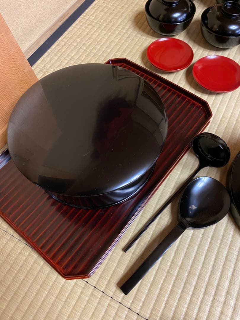 輪島塗り 谷川真斎 真塗り懐石道具 茶道具