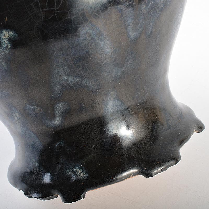 中国　磁州窯黒釉　花文瓶　V　R6028