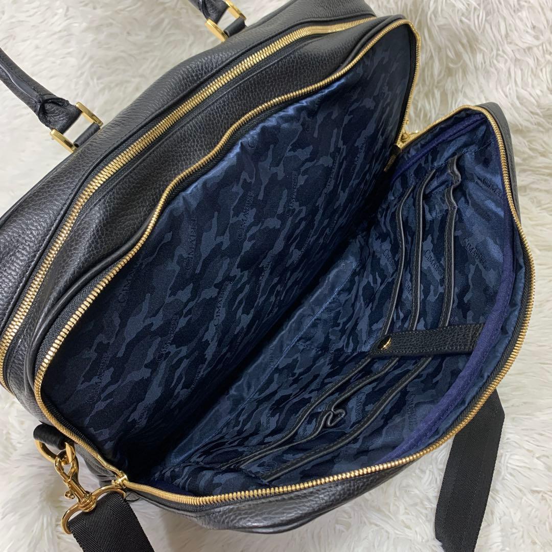 美品 CIMABUE ビジネスバッグ ショルダーストラップ 大容量 金金具