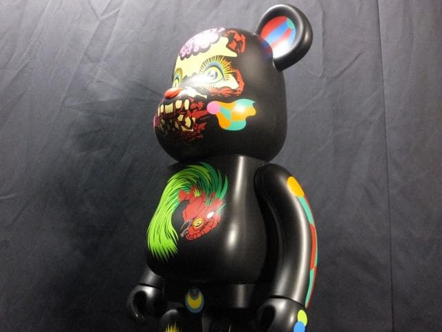現代美術 田名網敬一 直筆サイン『BE@RBRICK 1000％黒』1205A