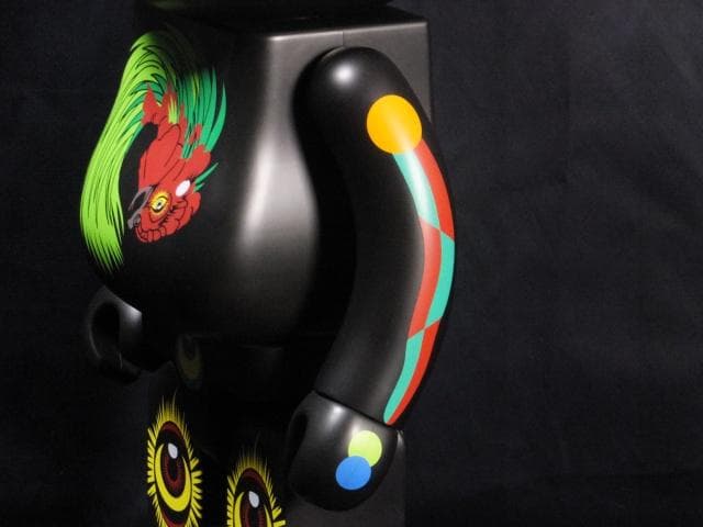 現代美術 田名網敬一 直筆サイン『BE@RBRICK 1000％黒』1205A