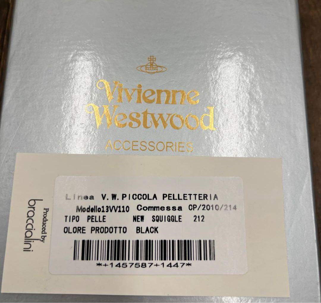 新品未使用　ヴィヴィアンウエストウッド 三つ折財布　黒　エナメル　がま口
