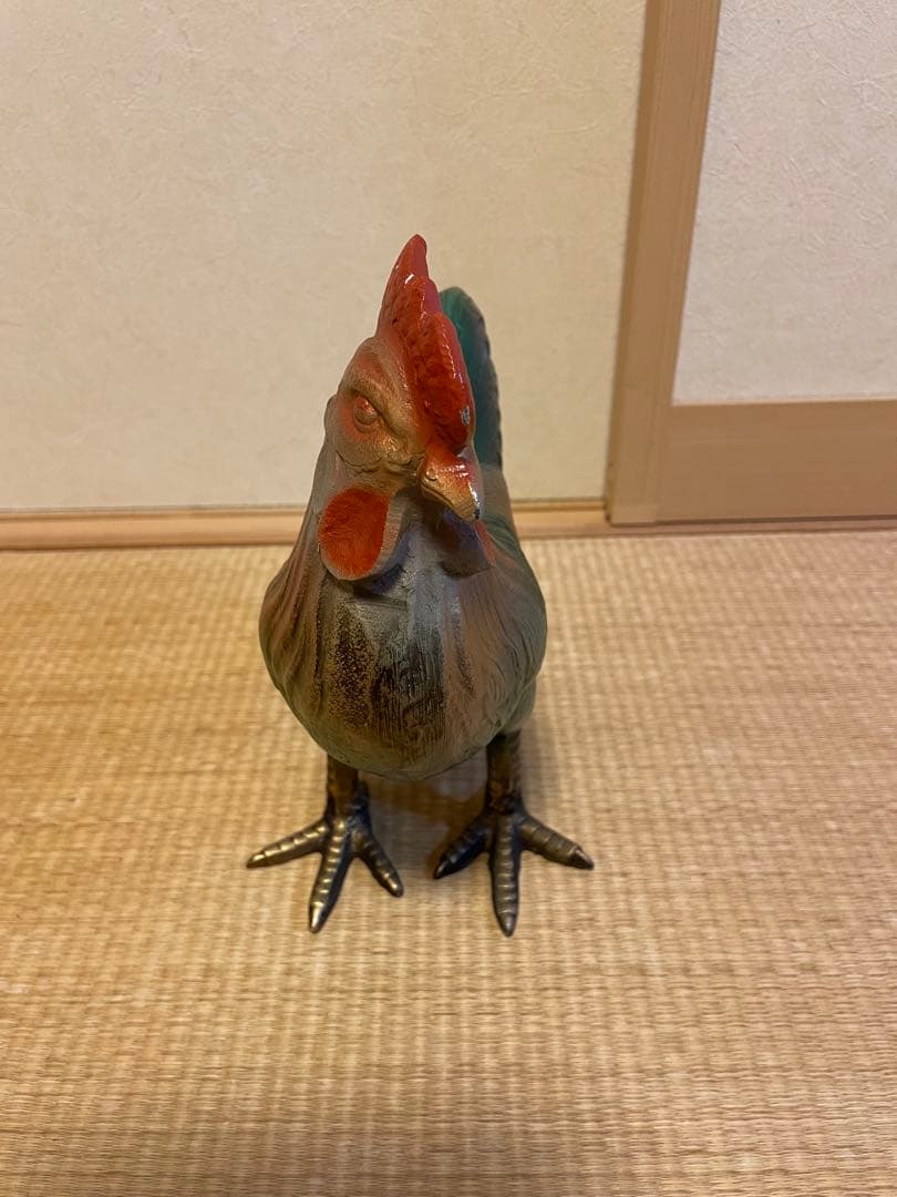 高級】鉄製 ニワトリ 招福 干支 置物 オブジェ 金属工芸