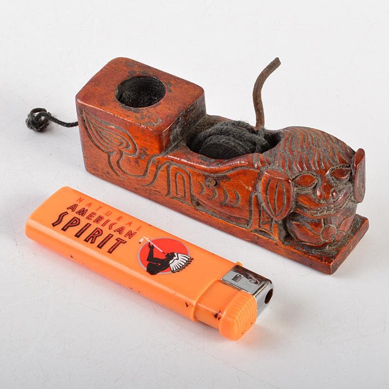 朝鮮美術 李朝 木彫 神獣刻 墨壷 V R7245 - メルカリ