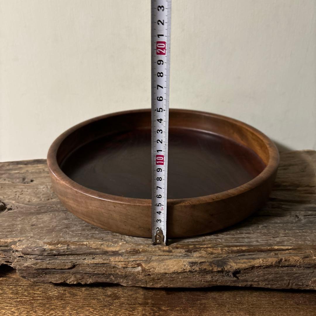 味の良い丸盆　その11 丸盆　くりぬき盆　木地盆　アンティーク　古道具検:李朝