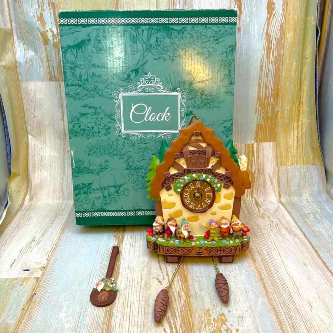 白雪姫  White 七人の小人 壁掛け時計 鳩時計 振り子 ドーピー