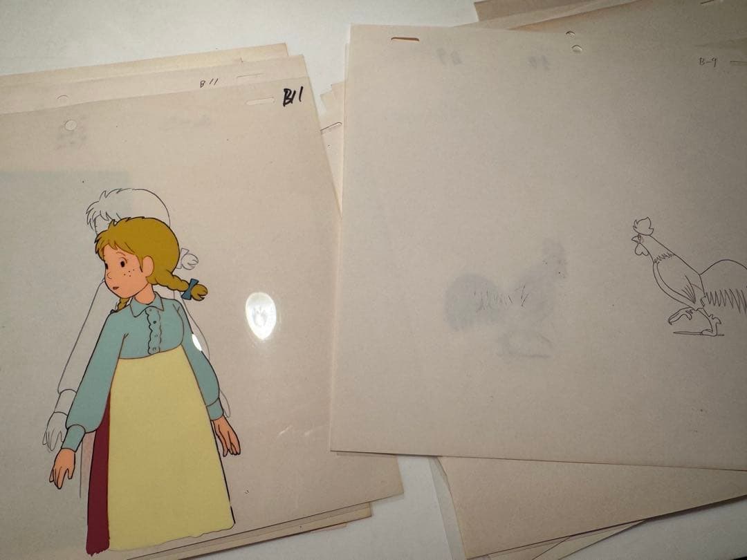 アニメ　ニルスのふしぎな旅セル画、工程表、オリジナル画