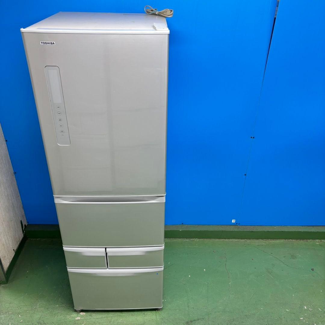 523 東芝 大型冷蔵庫 400L強 右開き 自動製氷 5ドア 大人気 - メルカリ