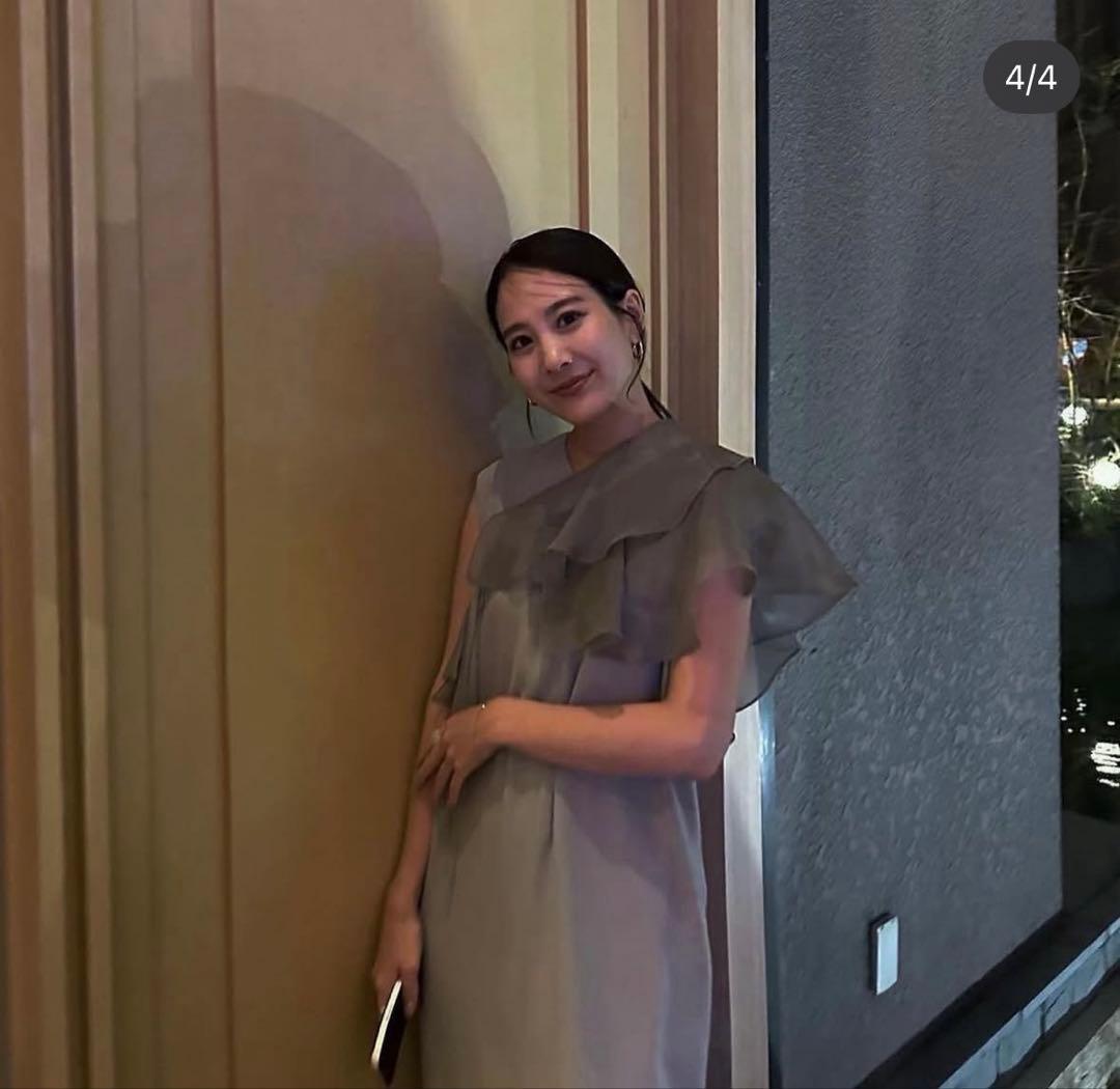 ANDRESD グロッシーマルチラッフルドレス