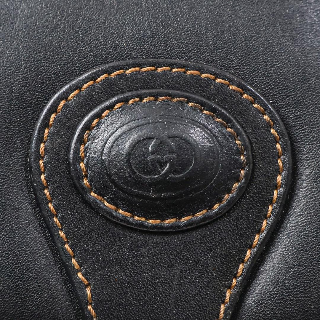 H5110-7◾️オールドグッチ　レザーショルダーバッグ Y2K