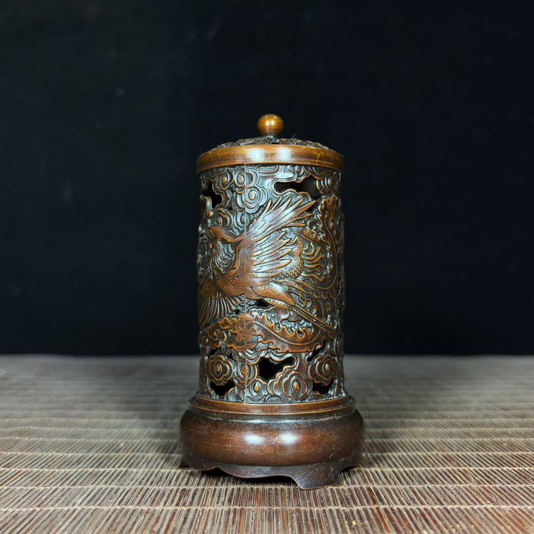 J001純銅製 龍鳳呈祥 香炉（龍鳳戲珠） 龙凤呈祥饰品价格报价
