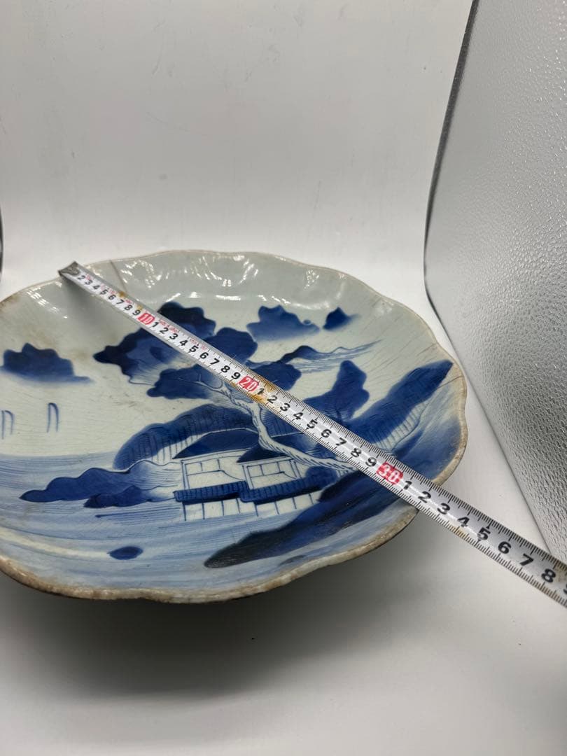 古伊万里風 染付 山水図 大皿 江戸後期〜明治 欠け有 - メルカリ