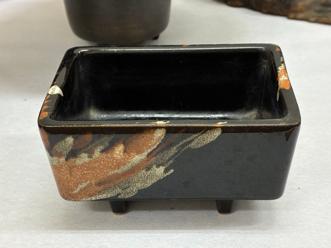 長方形の水盤 花器 花入れ コンポート