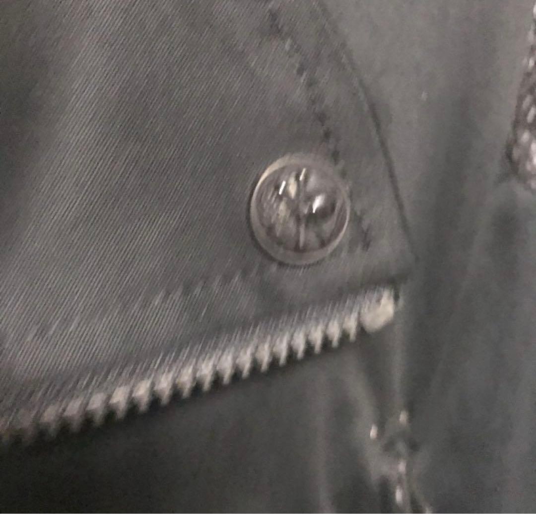 ROEN 10SS袖スカルスワロスネークレザー切替コットンライダースジャケット