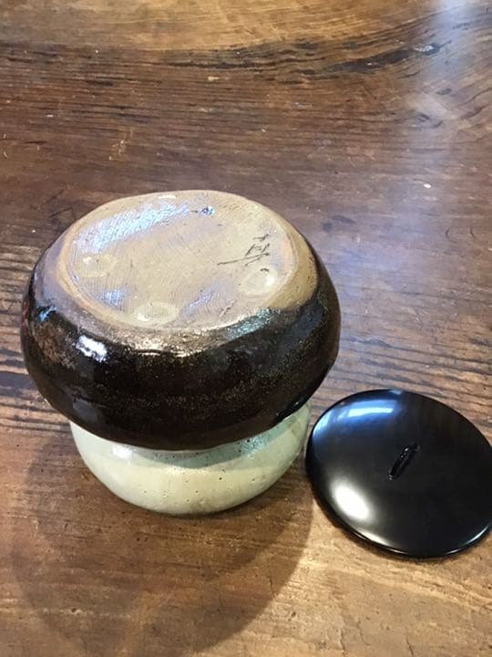 朝鮮唐絵水指 銘有