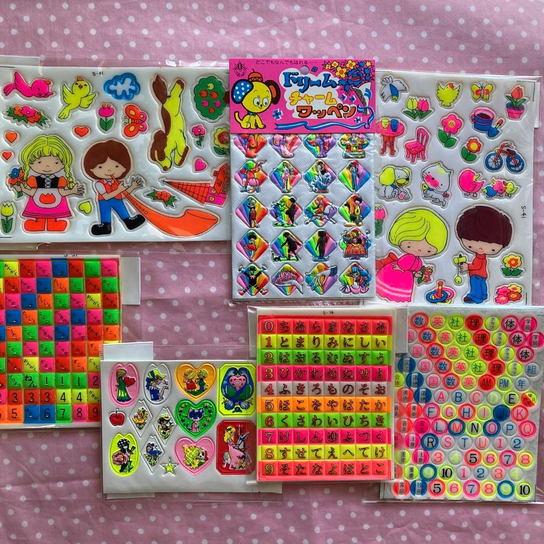 大倉トーイ☆彡レトロなシール7枚☆彡昭和レトロ ぷっくり シール帳