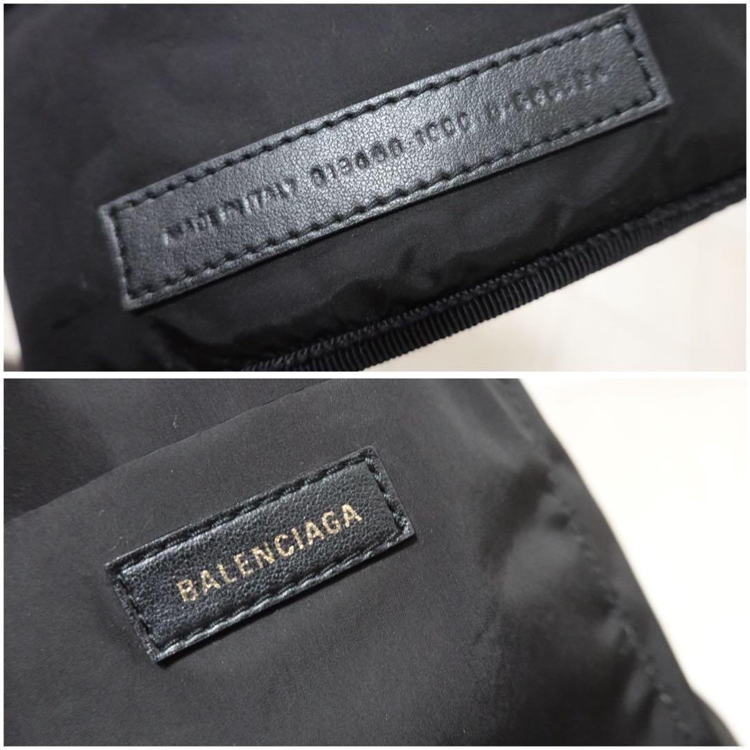 バレンシアガ　ウィール ドローストリングバケット　ハンドバッグ　ナイロン　黒　S