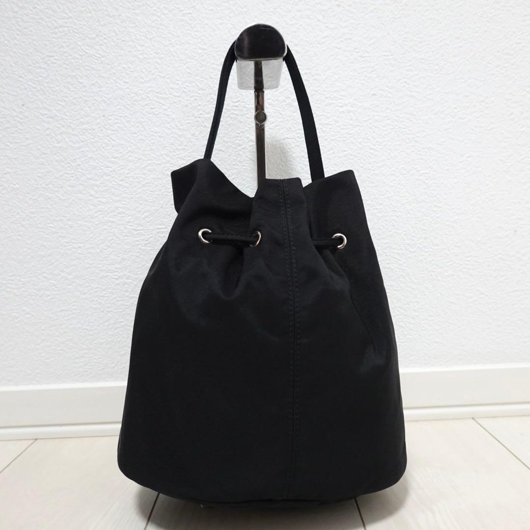 バレンシアガ　ウィール ドローストリングバケット　ハンドバッグ　ナイロン　黒　S