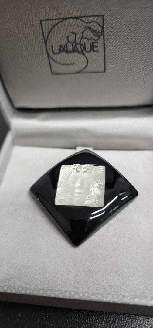 LALIQUE ラリック マスク ド ファム ブローチ アールデコ 四角 箱付き