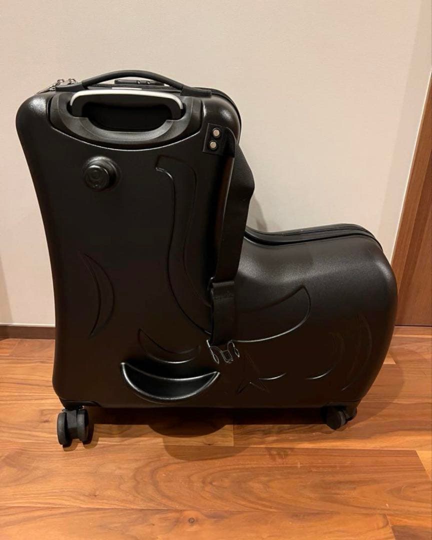 キッズトラベル ブラック キャリーケース キッズトラベル 折りたたみタイプ｜大容量！子どもが乗れるキャリー