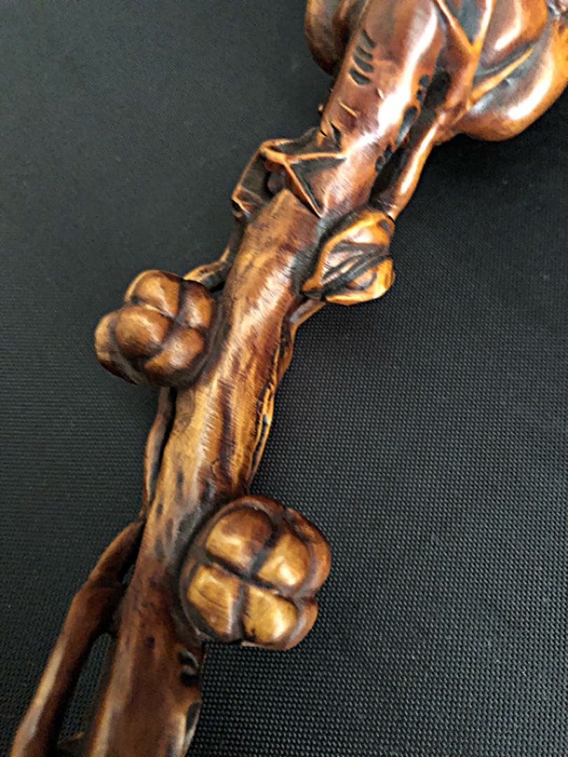 中国美術 唐 古黄楊木 細密彫り 如意 法具 - メルカリ