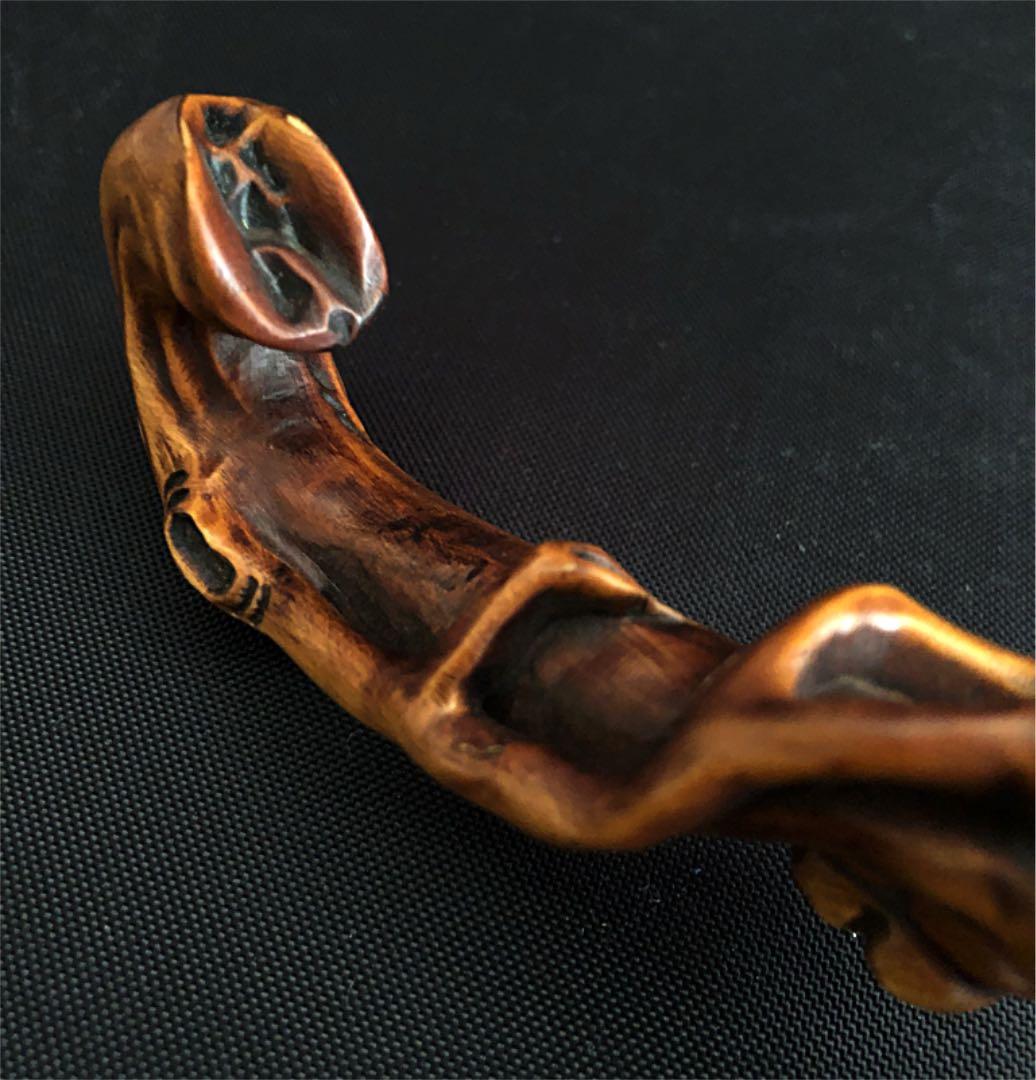 中国美術 唐 古黄楊木 細密彫り 如意 法具 - メルカリ