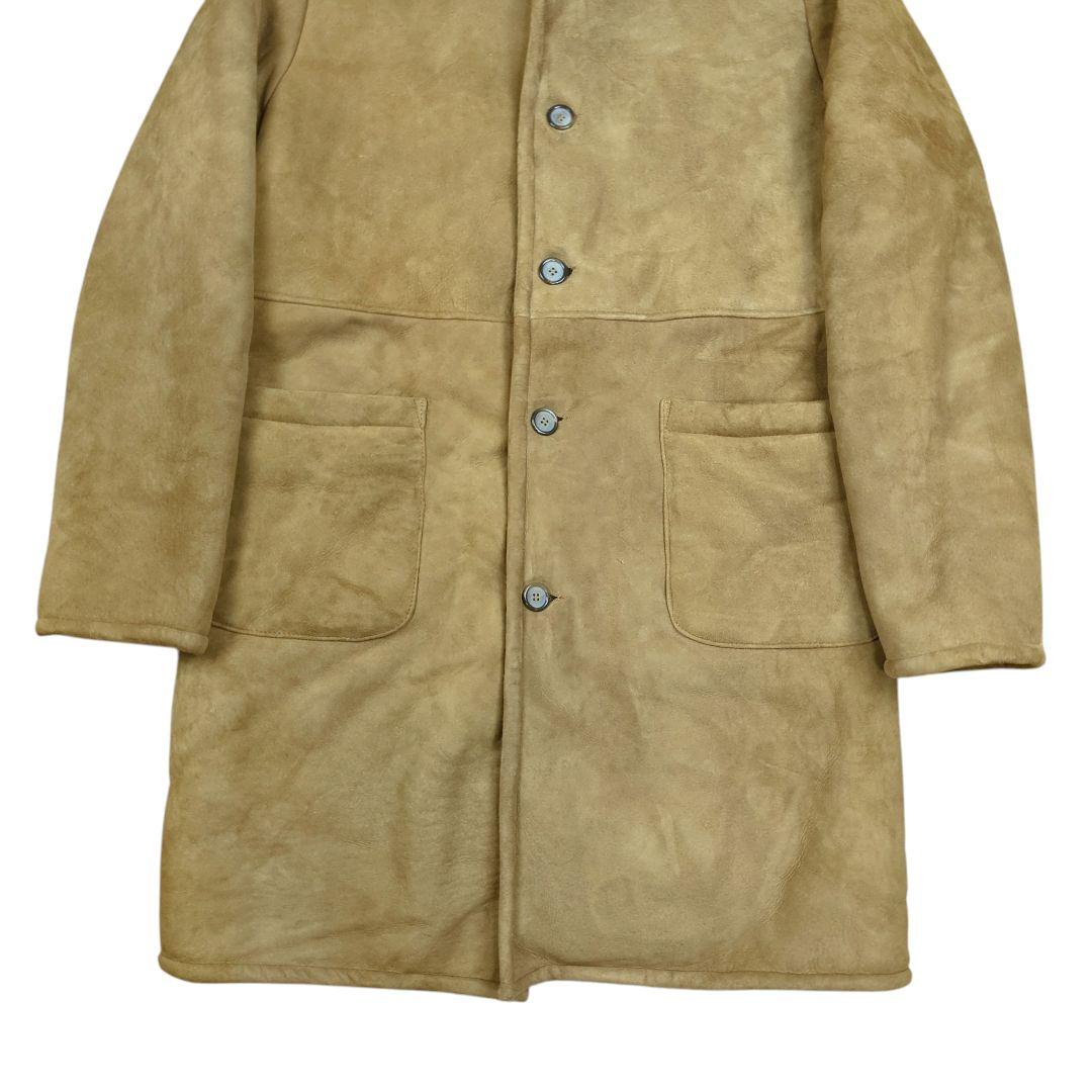 JAMES GROSE ムートン レザー コート ロング 裏ボア キャメル 38