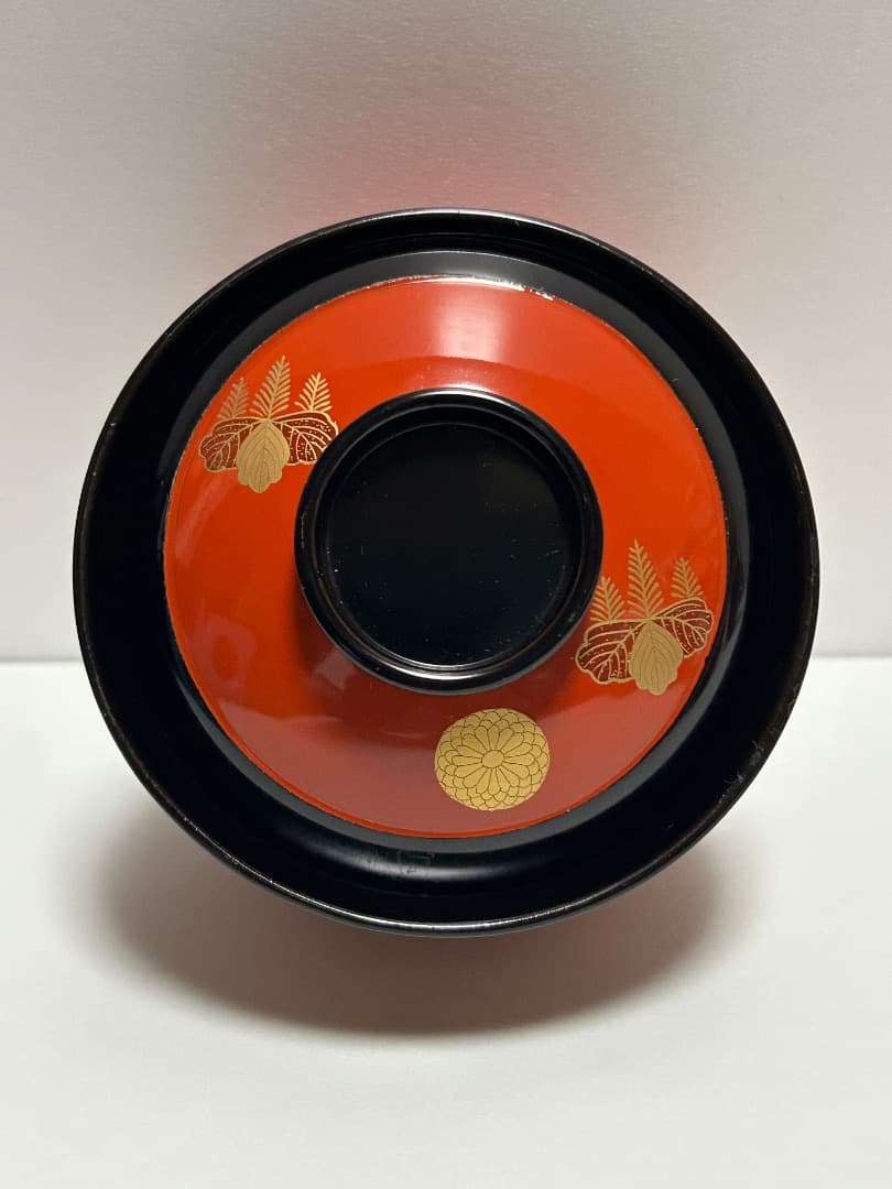 角偉三郎 作 朱 座椀 六つ星 最晩年作 希少作 紙箱 共布 茶懐石道具