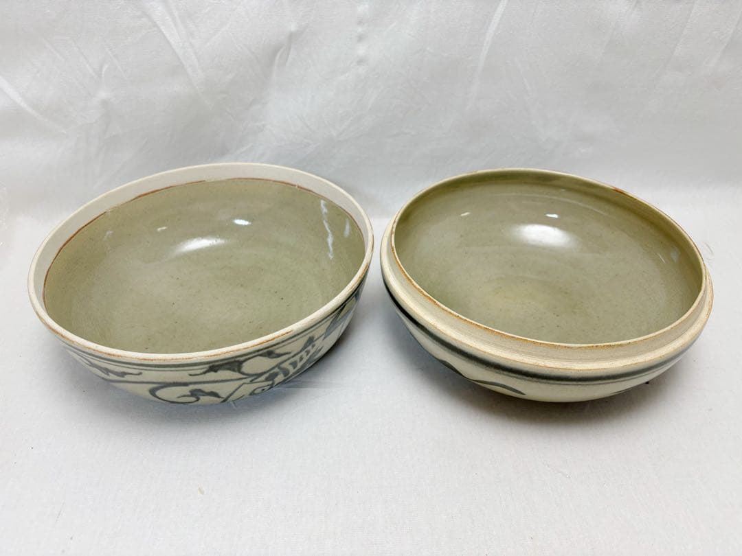 未使用 茶道具 清虚窯 平山秀 山女魚紋 喰籠 菓子鉢