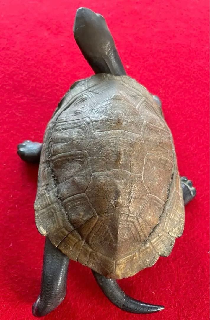美術作品・亀の彫像・小物入れ・骨董品・松立斉・亀彫刻・印籠・彫刻・