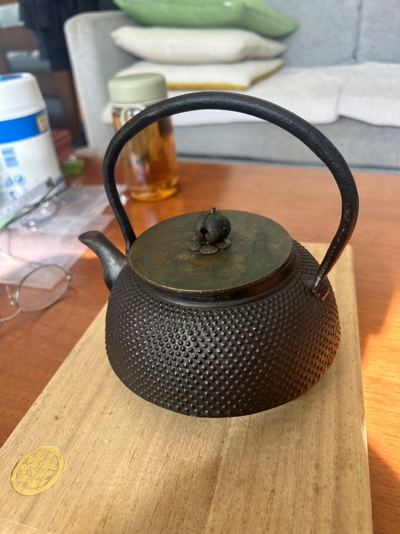 龍文堂造　鉄瓶　丸型　レトロ　南部 （金秀堂 ） 茶道具 煎茶道具 0.5L