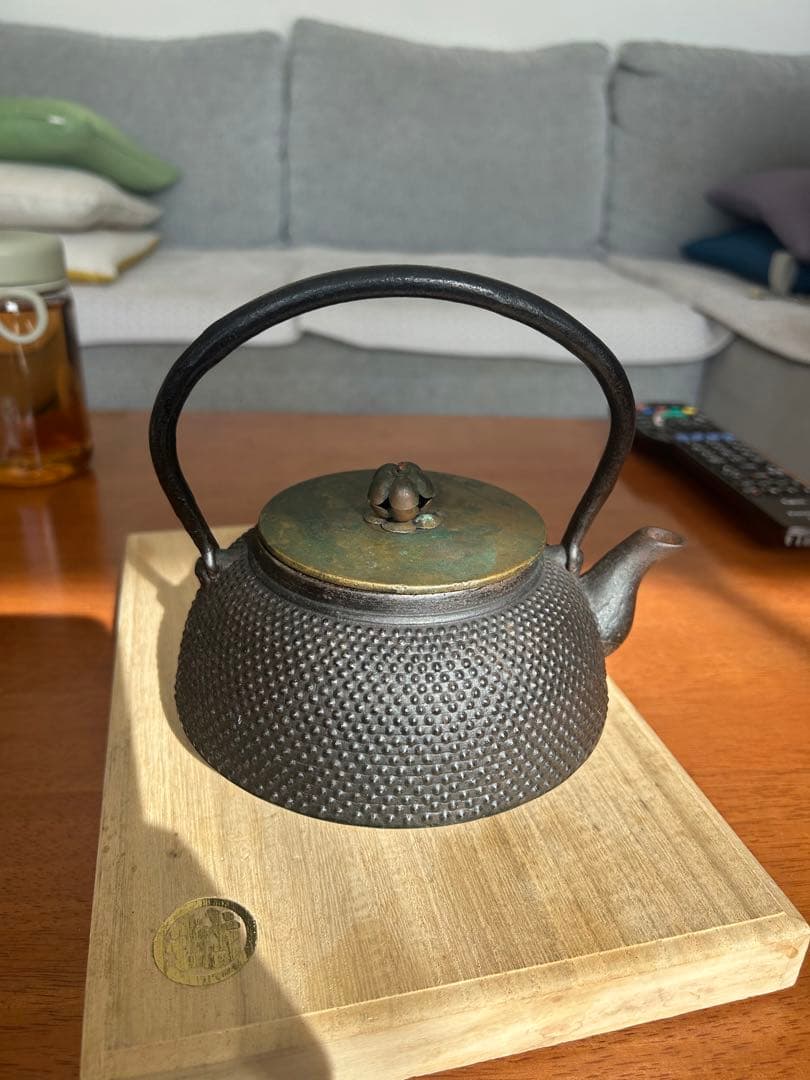 龍文堂造　鉄瓶　丸型　レトロ　南部 （金秀堂 ） 茶道具 煎茶道具 0.5L