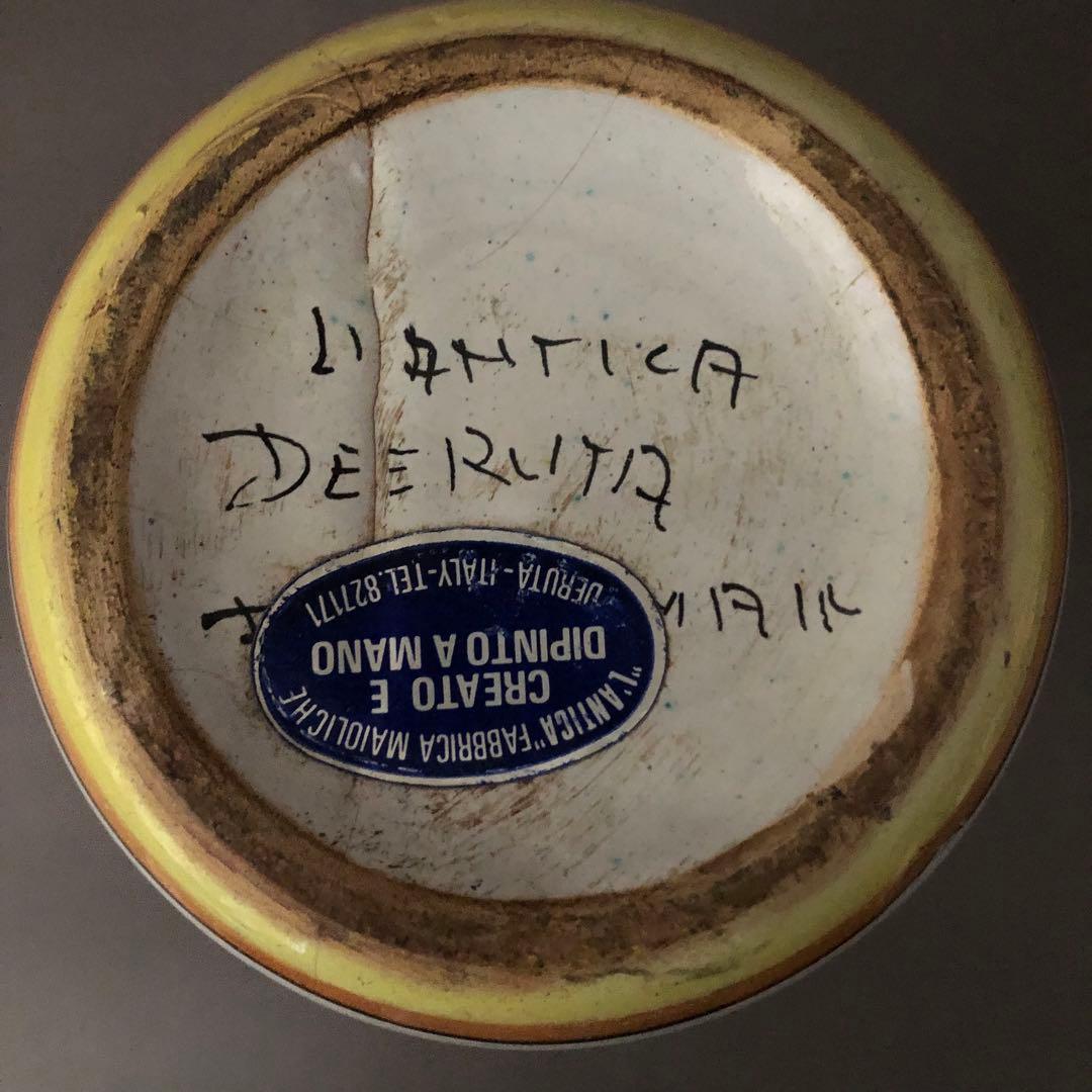 イタリア陶器 デルータ焼 花瓶 Deruta