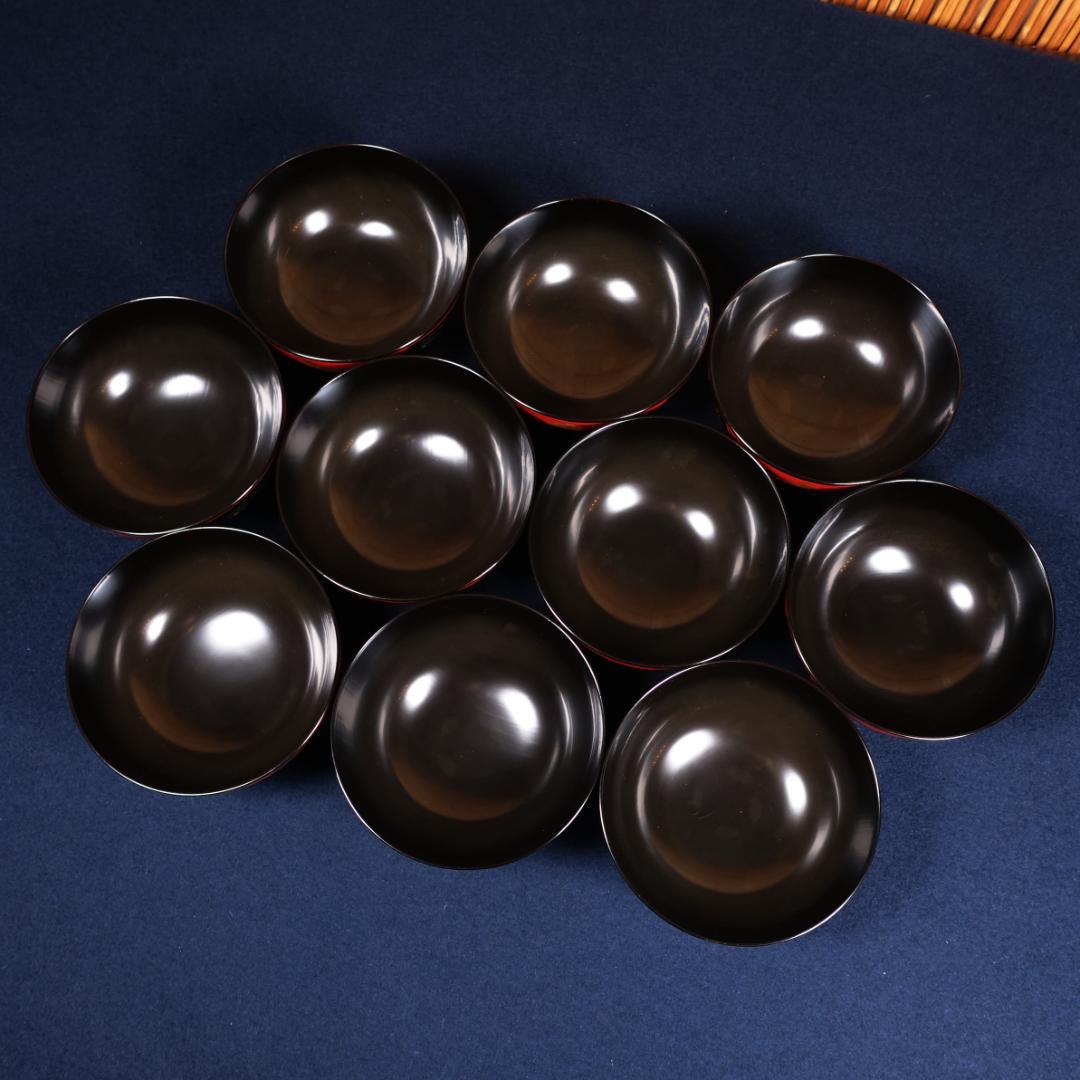 塗師 和田璜斎 秀衡絵 煮物椀 秀衡椀 10客 共箱