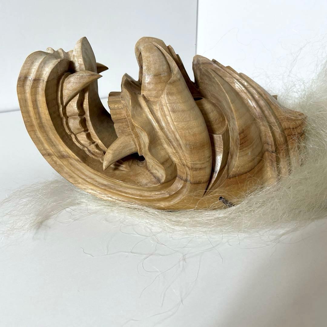 XG552 作家・小森惠雲作・佐賀鬼・鬼面・能面・神楽面・鹿島一刀彫・杉