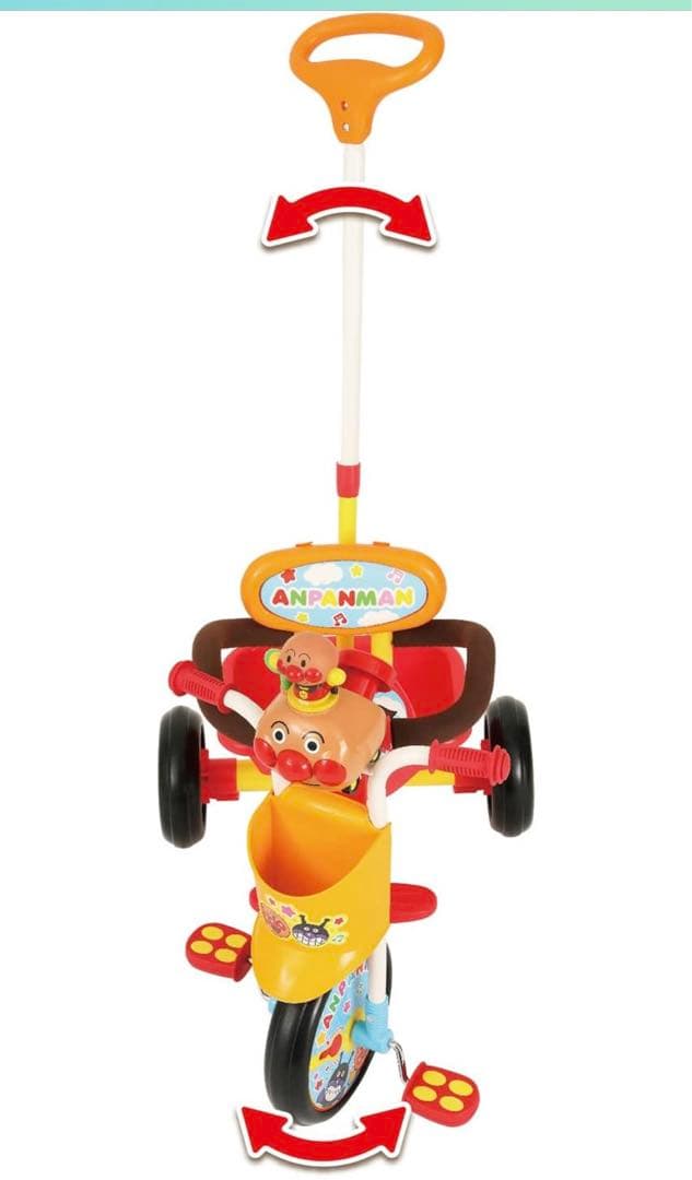 わくわくアンパンマンごうピースⅡ 三輪車 レッド - メルカリ
