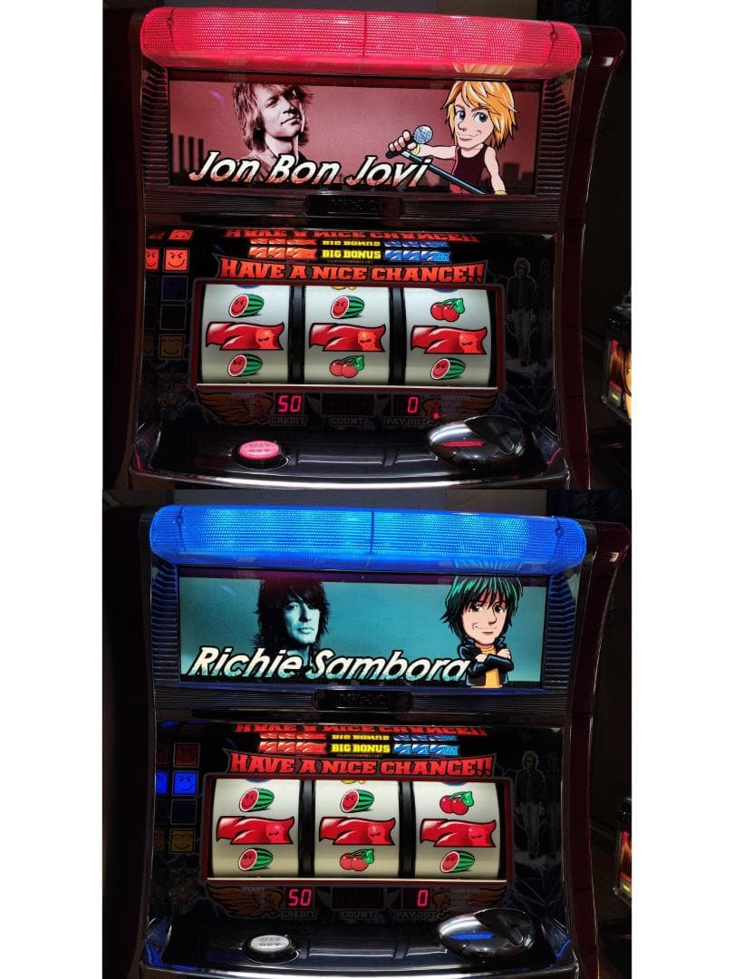 パチスロ実機】北電子☆BON JOVI（ボンジョビ）【コイン不要機付】希少