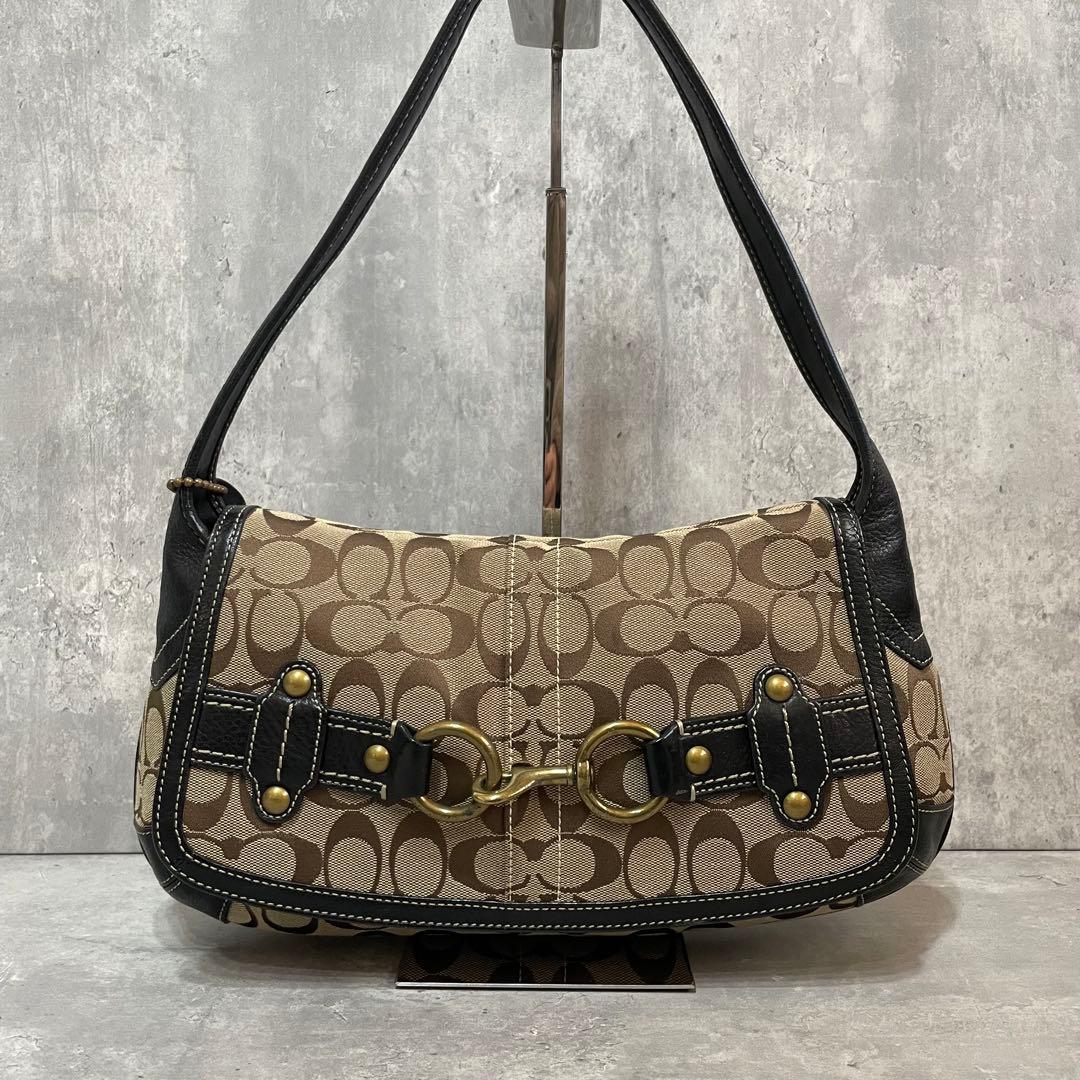 極美品✨ COACH キャンバス シグネチャー ワンショルダー バッグ Y2K