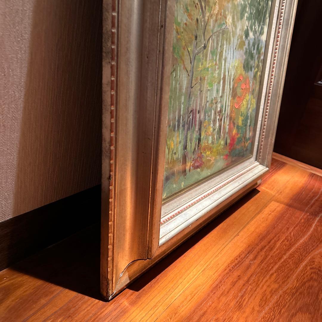 【真作保証‼️】額縁付き松村隆衛 赤城の秋　アート　アンティーク　絵画　美術品