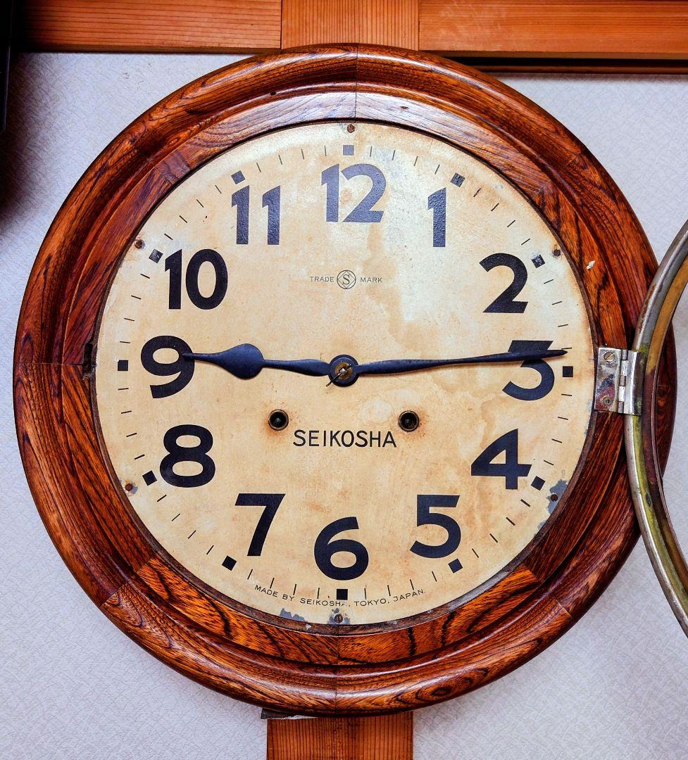 〈完動・美品〉精工舎②　NO121　十二吋グレシャム丸型ゼンマイ振り子時計